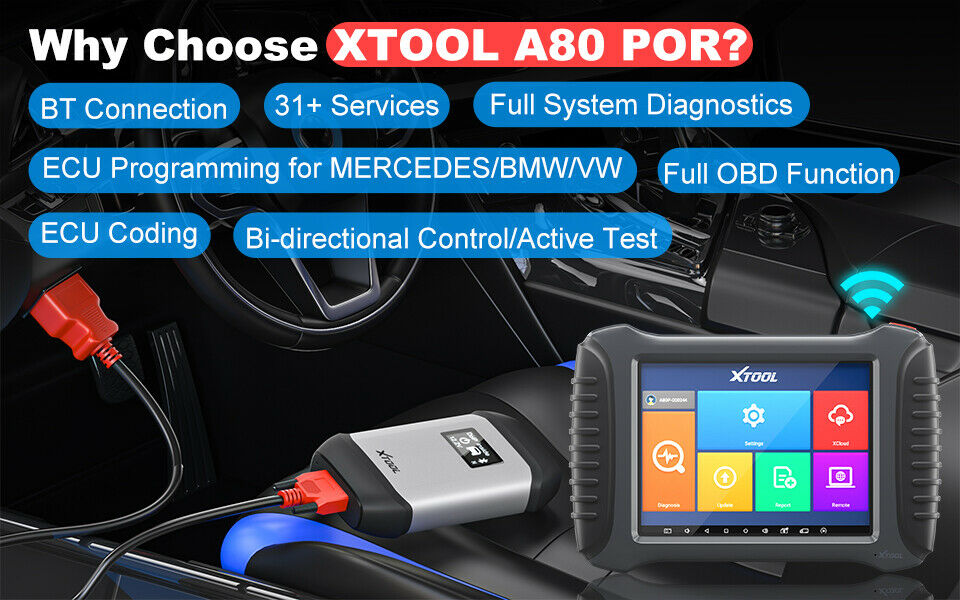 XTool A80 Bluetooth Wifi Diagnostic Scanner Tool